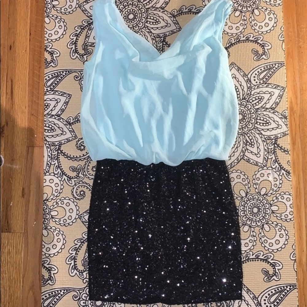 Wet seal black and mint bodycon dress
